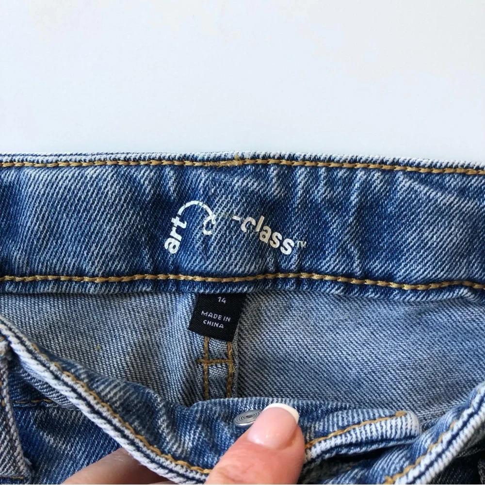 Art Class Teen Girl Denim Distressed Jeans High Rise Stretch Sz 14 - Picture 4 of 8